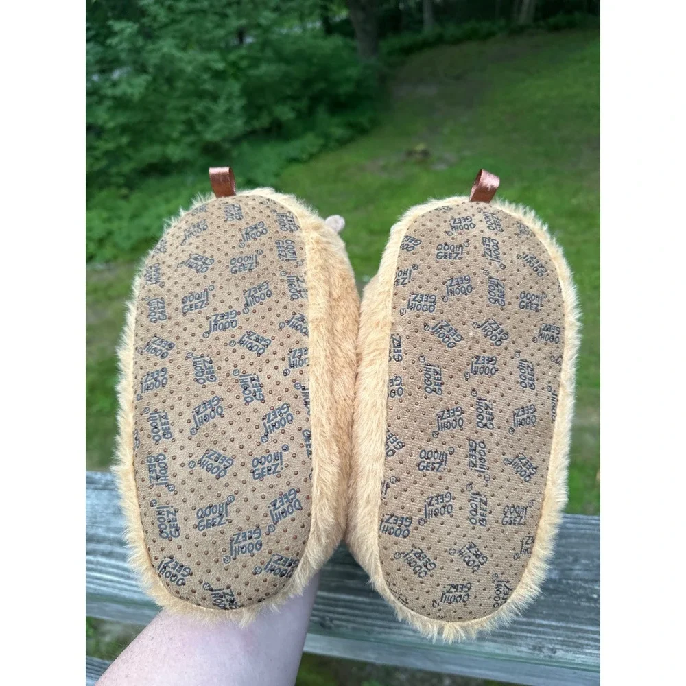 Oooh Geez Capybara Plush Slippers Tan Brown Orange Fruit Novelty House Shoes